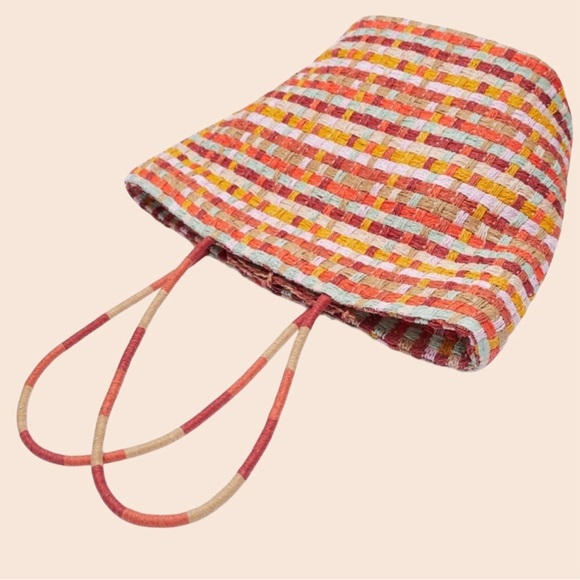 ZARA Multicolored woven tote bag - Picture 6 of 12